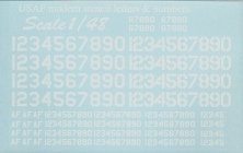 1/48 USAF modern stencil letters and numbers. White