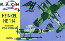 Mach 2 Heinkel He-114 Hydravion Moteur Radial 1/72