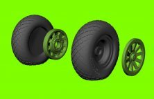 1/48 Mustangs weighted wheels diamond tread
