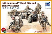 1/35 British Army Atv Quad Bike and Trailer with Soldier