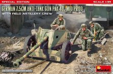 MiniArt 1/35 Cannone Anticarro Tedesco PaK 40 Mid con Equipaggio