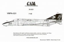 Abziehbilder 1/32 F-4N Phantom VMFA-531 f�r Tamiya F-4B