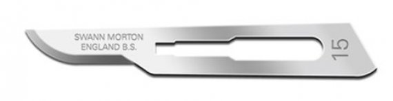 Swann Morton Bo�te 100 Lames Courbes N�15 Scalpel N�3
