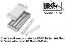 1/72 Shells and ammo crates for 90/53 Italian Anti Aircraft Gun