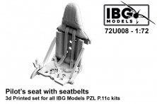 1/72 PZL P.11c Pilots seat with seatbelts