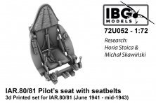 1/72 IAR.80/81 Pilots seat with seatbelts June 1941 - mid-43