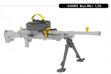 1/35 Bren Mk.I. English machine gun with two types of magazines.