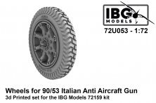 1/72 Wheels for 90/53 Italian Anti Aircraft Gun for Ibg