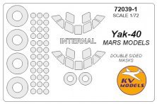1/72 Yakovlev Yak-40 Double-sided and wheels masks