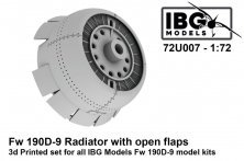 1/72 Radiator with open flaps for Fw 190D-9