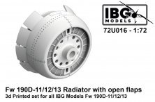 1/72 Radiator with open flaps for Fw 190D-11/12/13