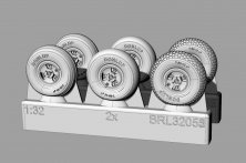 1/32 Spitfire 3 spoke wheels set 3 types, 6 pcs.