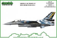 1/48 F-16C block 52 Zeus Demo Team 2014 decal & resin CFT