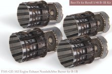 1/48 Rockwell B-1B Lancer Ge Exhaust Nozzle & After Burner Set