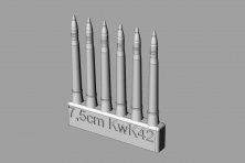 1/72 7,5cm KwK42 ammo for Pz.V Panther ausf.D/A/G