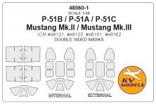 1/48 North-American P-51 Mustang Double-sided masks