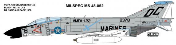 1/72 McDonnell F-4B Phantom VMFA-122 CRUSADERS 1968