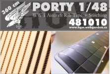 1/48 Aircraft Rib Tape WWI + Stitching (360 cm)