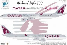 1/144 Airbus A340-500 with Qatar 2020 Scheme Decals