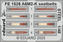 1/48 A6M2-K seatbelts STEEL for Eduard