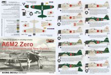 1/72 Decal A6M2 Zero over Solomons and New Guinea