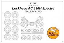 1/72 Lockheed Ac 130H Spectre + wheels masks