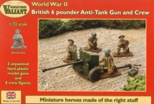 1/72 British 6 pdr AT Gun and Crew. The box contains 2 model gun