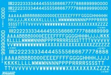 1/72 RAF Post War Serial Letters and Numbers, White. 16", 18 ",