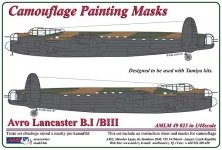 1/48 Avro Lancaster B.I/III camouflage paint mask
