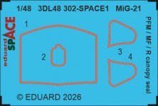 Joint de verri�re MiG-21 PFM/MF/R 1/48 pour Eduard