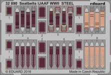 SET 1/32 Seatbelts IJAAF WWII STEEL Colour Photoetched