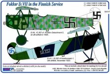 1/48 Masks for Fokker D.VII in the Finnish Service