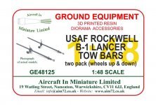 1/48 Rockwell B-1 Lancer Tow bars two pack wheels up & down