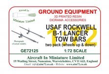 1/72 Rockwell B-1 Lancer tow bars two pack wheels up and down
