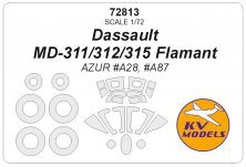 1/72 Dassault MD-311/312/315 Flamant mask for AZUR
