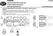 New Ware Masques FW 190D-9 1/48 pour Miniart Basic