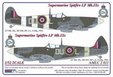 1/32 Spitfire Mk.IXC DU-L National Insignia & Canopy Mask