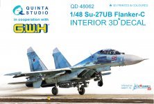 1/48 Su-27UB Flanker C 3D-Printed Interior decal