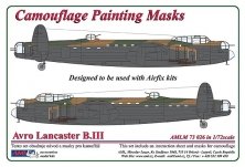 1/72 Avro Lancaster B.III Camouflage Scheme Painting Masks