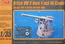 1/35 British WWII Naval 4-inch HA Cannon