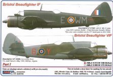 1/48 Bristol Beaufighter Mk.IF X7583 , with AI. Mk.IV radar