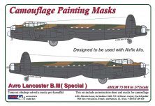 1/72 Avro Lancaster B.III camouflage pattern paint mask