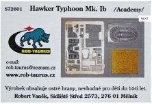 1/72 Hawker Typhoon Mk.Ib  Detail set (ACAD)