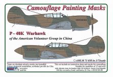 1/72 Camouflage masks P-40K Warhawk Volunteers