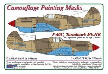 1/72 Camouflage masks P-40C Tomahawk Mk.IIB