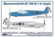 AML 1/48 Decalcomanie Messerschmitt Bf 108 Spagna