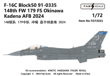 1/72  F-16C Block 50 91-0335 148th Fw 179 Fs Okinawa Kadena Afb