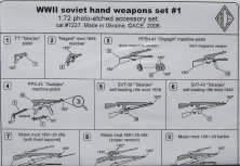 1/72 Soviet Hand Weapon Set WWII No.1 (PE set)