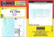 Kovozavody Prostejov Stencils Fw 190A 1/72