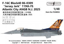 1/48 F-16C Block 40 86-0309 USAF Jersey Jerk1 19th FS